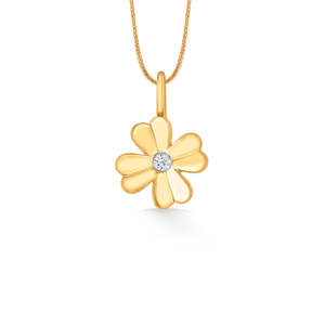 Collar Clásico con Colgante de Trébol de Oro y Diamantes para Mujer - Product Image 2