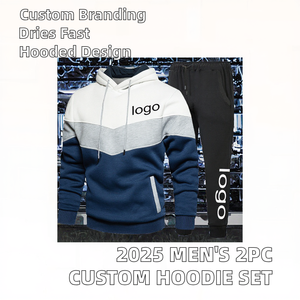 Gelenco 2026 Sweat à capuche décontracté pour homme, marque de mode d'hiver, logo personnalisé, 2 pièces, jogging, séchage rapide, polaire premium, poche, sérigraphie - Product Image 2