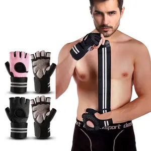 Gants d'entraînement Protection complète de la paume Gants de gymnastique avec logo Haltérophilie GYM pour femmes hommes Équipement personnalisé unisexe - Product Image 3