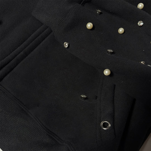 เครื่องแต่งกายแนวสตรีทไข่มุกเทอร์รี่ทำจากผ้าฝ้าย100% มีฮู้ดสำหรับผู้ชายเสื้อฮู้ดสไตล์บ็อกซี่รับน้ำหนัก - Product Image 6