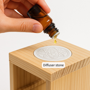 Natural Pine Wood Wine Rack – Handcrafted 3-Tier Wine <b>Bottle</b> Organizer with Aromatic <b>Diffuser</b> Stone Design - Product Image 2