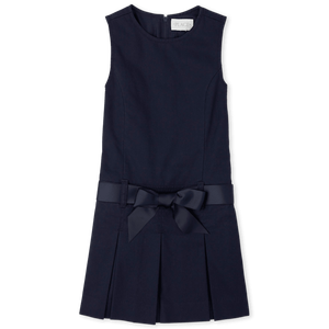 Suéter TIDAL con Cuello Redondo para Niñas Pequeñas, Uniforme Escolar Informal, Manga Corta, Cierre Trasero, Verano, Algodón y Poliéster - Product Image 1