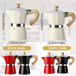 Cafetière à expresso classique pour cuisinière, type Moka, pour la préparation de <span class=keywords><strong>café</strong></span> italien et cubain, cafetière Greca, Cafeteras 3 tasses à expresso - Product Image 3
