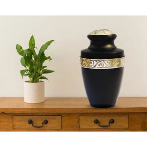 Urne de crémation commémorative de conception merveilleuse pour les hommes et les femmes urnes de conception sculptées à la main de bordure enduite d'or à bas prix - Product Image 5