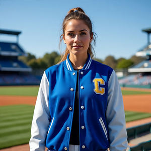 Chaqueta Bomber de punto polar con hombros caídos para mujer, Color sólido, manga larga, doble cremallera, transpirable y resistente al viento, forro de algodón - Product Image 2