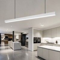 Luminaire suspendu linéaire LED en aluminium de 1200 mm pour salle de bain, 6000K, dimmable, pour plafond de hall
