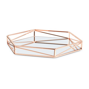 Bandeja rectangular para servir comida de diseño único moderno, organizador de pulido de hierro personalizado, asas de superficie larga, decoración del hogar, Crysta - Product Image 4