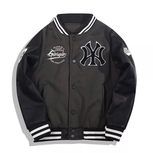 เสื้อแจ็คเก็ตเลตเตอร์แมนสไตล์สตรีทแวร์ปักลายปะติด ผลิตตามแบบ OEM สีสันสดใส แขนยาว ผ้าทอเนื้อนุ่ม ย้อมสีพื้น สำหรับผู้ชาย ใส่ในฤดูหนาว - Product Image 1