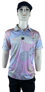 เสื้อกอล์ฟแขนสั้นผู้ชายทรงสปอร์ต ดีไซน์ฟรี คุณภาพสูง ผลิตจากผ้าโพลีเอสเตอร์ผสมสแปนเด็กซ์ 200gsm แห้งเร็ว พิมพ์ลายด้วยเทคนิค Heat-Transfer - Product Image 4
