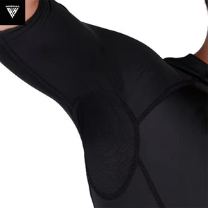 2025 personnalisé de haute qualité o-cou hommes noir Rash Guard chemise de Compression à séchage rapide pour hommes Anti-UV Rash Guard BJJ MMA entraînements - Product Image 4