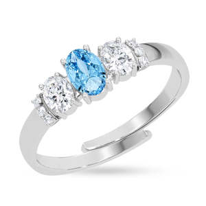 Anillos de Plata de Ley 925 de Primera Calidad para Mujer, Corte Ovalado, Topacio, Circonita, Baño de Rodio, Incrustaciones de Rodio, Joyería para Hombre - Product Image 1