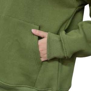 Felpe con cappuccio in cotone 100% con stampa e tinta unita felpe da donna stile invernale caldo abbigliamento alla moda in verde salvia - Product Image 6