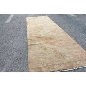 Alfombra clásica de lana de retazos marrón Beige, 2,7x8,7 pies, diseño turco para entrada, sala de estar, dormitorio, tamaño de mesa auxiliar con respaldo de látex - Product Image 4