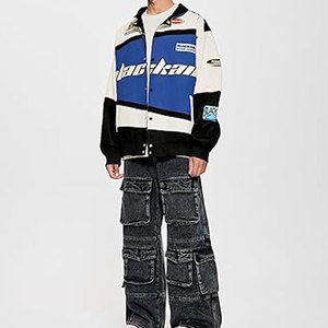 Chaqueta de bombardero Retro de carreras Vintage de alta calidad, ropa de calle, chaquetas de moto, poliéster ligero bordado, ropa de primavera y otoño - Product Image 5