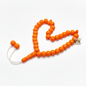 Tasbih de prière en résine de couleur unie, écologique, perles rondes polies, chapelet islamique avec fil solide pour une utilisation durable - Product Image 3