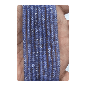 ลูกปัด Tanzanite เหลี่ยมเพชรพลอยสีฟ้าขนาด4-5มม. ประมาณ14นิ้วลูกปัด Tanzanite - Product Image 3