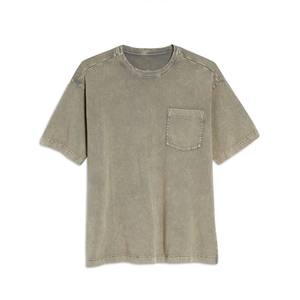 <b>Men's</b> Casual Streetwear O-Neck Crew Neck T-<b>Shirt</b> Heavyweight Vintage Cotton Quick-Dry Fitness Knitted Fabric Oversized <b>Pocket</b> - Product Image 3