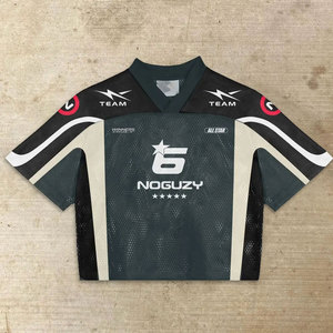 Maillot de football en maille surdimensionnée Boxy Mesh Maillots de football américain vintage du fabricant avec logo personnalisé pour hommes à vendre - Product Image 3