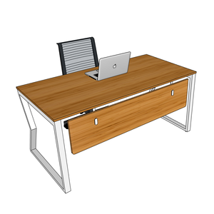MBamboo 160x80cm Wood Surface <b>Desk</b> with Assembled Iron Legs Simple Design <b>Computer</b> Table for Bedroom Featuring Drawer Cup Holder - Product Image 3
