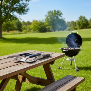 Juego de 3 Utensilios para Barbacoa de Acero Inoxidable de 45 cm, Negro y Acero Inoxidable 03450 - Product Image 3