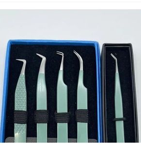 Venta al por mayor de pinzas de pestañas con logotipo personalizado con punta de fibra de acero inoxidable puntiaguda pinzas de extensión de etiqueta privada - Product Image 2