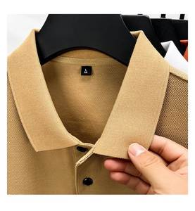 Polo Casual para Hombre, de Alta Calidad, Algodón Texturizado Súper Suave, Secado Rápido, Talla Grande, Etiqueta Personalizada, Color Sólido, Manga Corta - Product Image 4