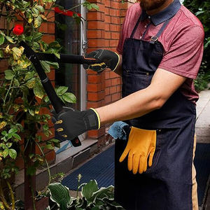 Gants de jardinage en cuir pour hommes, gants de travail utilitaires pour le jardinage, le jardinage, la construction, la mécanique - Product Image 4