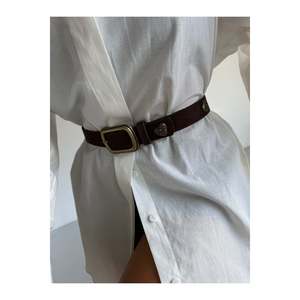 Cinturón de Mujer con Hebilla Cuadrada y Adorno de Corazón, para Pantalones, Chaqueta, Camisa, Vestido - Marrón Antiguo - Product Image 3