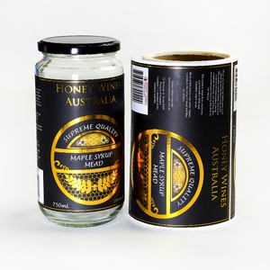 Custom Vinyl Waterproof Gold Foil Logo Beverage Juice Coffee Beans Spice Honey Glass Jar Bottles <strong>Label</strong> Stickers Roll Printing - Product Image 3