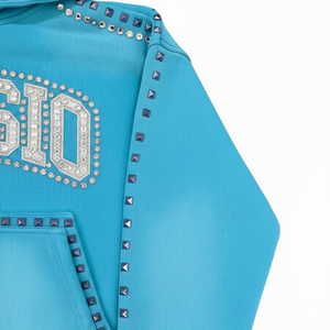 เสื้อฮู้ดสไตล์สตรีทแวร์สำหรับผู้ชายผ้าฝ้าย100% ประดับพลอยเทียมแบบกำหนดเองสำหรับฤดูใบไม้ร่วง - Product Image 6