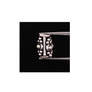 Antique Loose <b>Beads</b> <b>Crafted</b> From 925 Solid Sterling Silver 8x5 MM Size Oxidized Pipe Shape Spacer <b>Beads</b> For DIY Jewelry Makings - Product Image 1