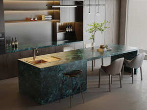 หินอ่อนสีเขียวคลาสสิกของ Pradas จากอิตาลี ลายเส้นสีขาว ดีไซน์ทันสมัย ผิวขัดเงาและด้าน แผ่นใหญ่ สำหรับใช้ในโรงแรมและบ้าน - Product Image 6