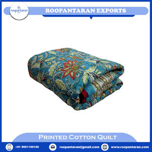 New Arrival Luxury 100% Organic Cotton Block Printed Baby <b>Quilt</b> Economical Price with Polyester Filling Handmade for Toddlers - Product Image 2