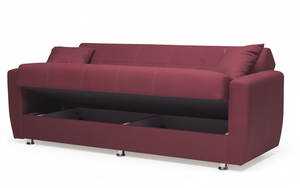 European Style Convertible <b>Sofa</b> Bed Storage Extendable Design Solid Wood Frame Fabric Upholstery Click Clack Mechanism - Product Image 4