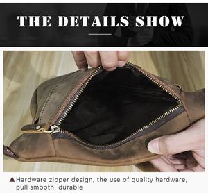 Riñonera de Cuero Genuino de Diseño Vintage, Moderna y Elegante, con Patrón de Letras, Unisex, Modelo LB-0006 - Product Image 4