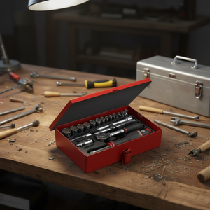 Usag 19-Piece Assorted <b>Socket</b> Set in Sheet Steel Box with Hexagonal <b>Sockets</b> - Product Image 3