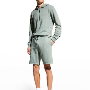 Ensemble sweat-shirt et short décontracté pour homme sur mesure avec manches longues, service OEM et ODM, ensemble sweat-shirt et short pour homme - Product Image 1