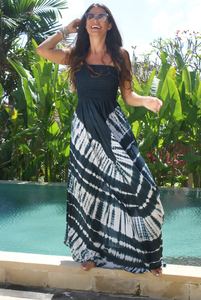 Robe longue Tie Dye de marque privée OEM avec motif uni Robe longue fantaisie à vendre par les exportateurs indiens - Product Image 3