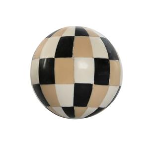 Boule décorative en résine incrustée de couleur marron antique, design antique, ensemble de boules en os incrustées de qualité supérieure, taille et trou personnalisés, décoration intérieure - Product Image 1