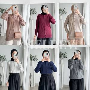 Cárdigan Básico de Manga Larga para Mujer, 100% Algodón, Antipilling, Minimalista, para Todas las Temporadas - Product Image 1