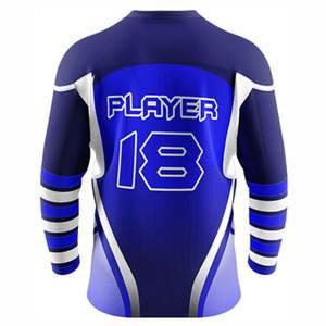 เสื้อฮอกกี้บอลแบบกำหนดเองพร้อมโลโก้สีที่กำหนดเอง ชื่อทีม-100% โพลีเอสเตอร์ ระบายอากาศได้ดี แห้งเร็ว - Product Image 2