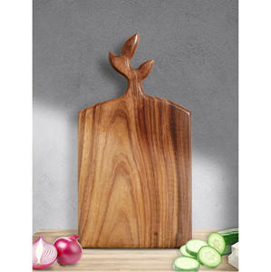 Tabla de cortar de madera redonda con asa, bloque de corte para cocina, acabado natural, apto para lavavajillas, antimoho, con patas antideslizantes - Product Image 6