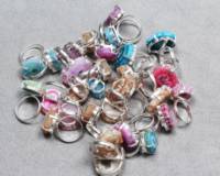 Assortiment de pierres précieuses irrégulières en cristal Druzy, plaqué argent, en laiton massif, de qualité supérieure, les plus vendues, pour femmes