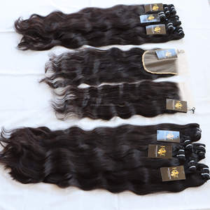 Extensiones de pelo Natural de visón, cabello humano virgen indio sin procesar, con cierre de encaje, cabello virgen brasileño alineado con cutículas - Product Image 2