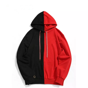 Sweat à capuche en coton épais pour homme, haute qualité, logo personnalisé, impression unie, tailles XS à 6XL, patchs color-block, teinture unie automne - Product Image 2