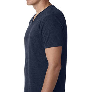 Venta al por mayor de los hombres de manga corta Camiseta delgada transpirable cuello en V media manga Top camisetas - Product Image 4