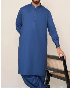 เสื้อผ้าชนเผ่าที่ออกแบบมาใหม่ล่าสุดของผู้ชายชาลวาร์คาเมซสีฟ้าสินค้าขายดี - Product Image 2