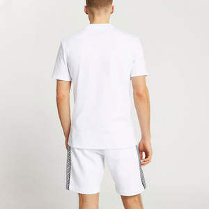 2025 nouvelle mode personnalisé coton polaire hommes à manches courtes vêtements d'été couleur unie ensembles jumeaux bas prix dernier Style survêtements - Product Image 4