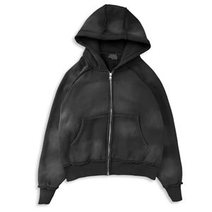 Sudadera con capucha y cremallera cálida personalizada OEM para hombre, sudadera con cremallera informal elegante para ropa de calle y uso en el gimnasio, sudaderas con capucha y cremallera de algodón - Product Image 4