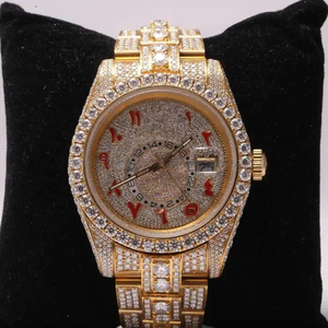 Montre Hip Hop Bling Iced Out avec Diamants Moissanite et Cadran à Chiffres Arabes – Montre-Bracelet de Luxe Tendance en Moissanite pour Hommes - Product Image 6